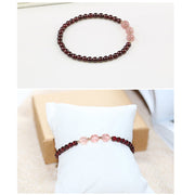 Buddha Stones Natural Garnet Strawberry Quartz Calm Bracelet Bracelet BS 14