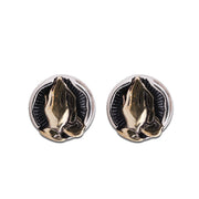 Buddha Stones 925 Sterling Silver Namaste Equality Stud Earrings