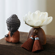 Buddha Stones Black Peach Wood Buddha Flower Calm Cure Decorations Decorations BS 2