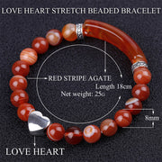 Natural Crystal Beads Unisex Heart Bracelet Bracelet BS 4