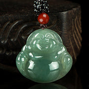 Buddha Stones Laughing Buddha Jade Abundance String Necklace Pendant Necklaces & Pendants BS 1