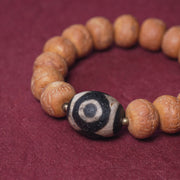 Buddha Stones Tibet Bodhi Seed Dzi Bead Peace Charm Wrist Mala Bracelet