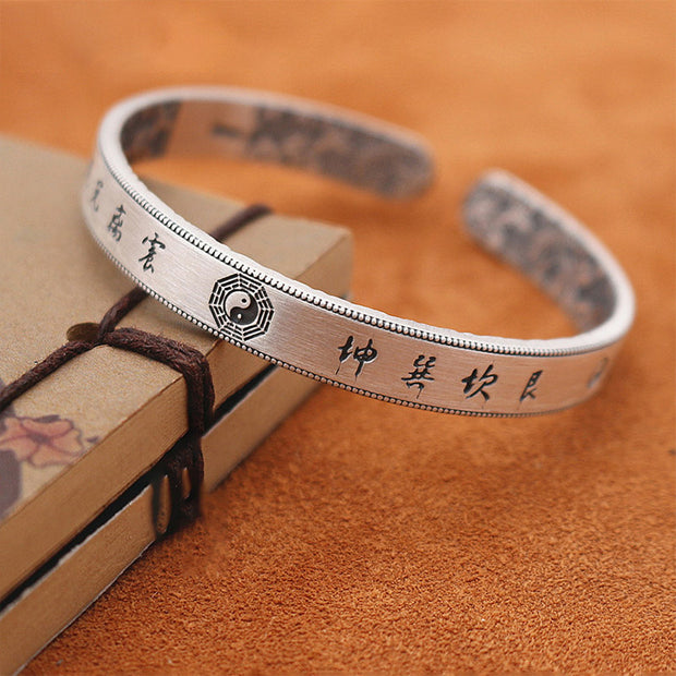 Buddha Stones 999 Sterling Silver Bagua Yin Yang Balance Bracelet Bracelet Bangle BS Bagua (Balance ♥ Harmony)
