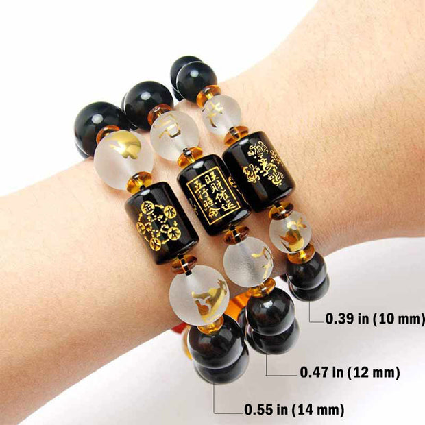 Chinese Zodiac Feng Shui Obsidian Five-Element Wealth Porsperity Bracelet (Extra 30% Off | USE CODE: FS30) Bracelet BS 13