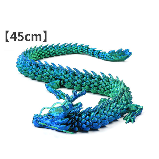 Buddha Stones Feng Shui Dragon Luminous 3D Printed Dragon Luck Success Home Decoration Decorations BS Green Dragon 45cm