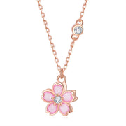 Buddha Stones 925 Sterling Silver Cherry Blossom Flower Rotatable Protection Necklace Pendant Necklaces & Pendants BS 6