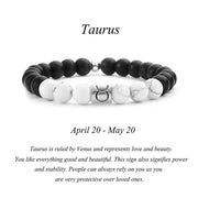 Buddha Stones 12 Constellations of the Zodiac Natural Frosted Stone White Turquoise Bead Fortune Bracelet Bracelet BS Taurus