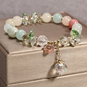 Buddha Stones Cat's Eye Pink Crystal Peace Charm Bracelet Bracelet BS Colorful Crystal