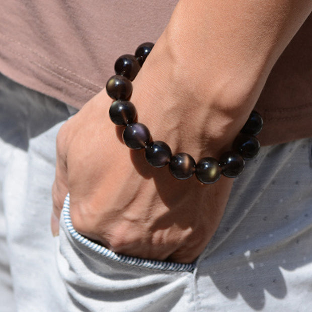 Buddha Stones Natural Rainbow Obsidian Positive Bracelet Bracelet BS 3