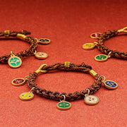 Buddha Stones Tibetan Five God Of Wealth Thangka Luck Braid String Bracelet Bracelet BS 12