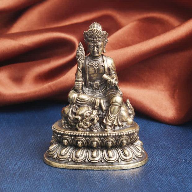 Buddha Stones Manjusri Bodhisattva Serenity Copper Statue Decoration Decorations BS 49*64mm