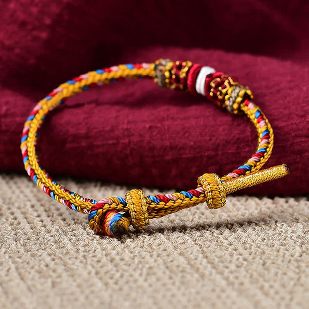 Buddha Stones Handmade Dunhuang Color Luck Braid String Bracelet Bracelet BS 12