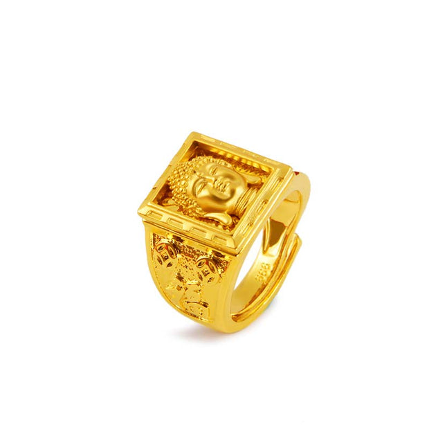 Buddha Stones FengShui Lucky Buddha Wealth Ring Ring BS 3
