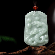 Buddha Stones Natural Jade 12 Chinese Zodiac Abundance Amulet Pendant Necklace Necklaces & Pendants BS 14