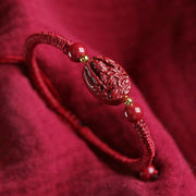 Buddha Stones Chinese Zodiac Natal Buddha Cinnabar Keep Away Evil Spirits Rope Bracelet