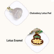 Buddha Stones Colorful Rope Chalcedony Lotus Jade Peace Buckle Harmony Gourd Charm Bracelet Bracelet BS 5