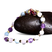 Buddha Stones Natural Amethyst Fortune Pixiu Charm Bracelet Bracelet BS 1