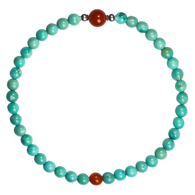 Buddha Stones Turquoise Red Agate Bead Protection Bracelet Bracelet BS 6