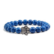 'Buddha Stones “Save A Dog” Stone Bracelet Bracelet Bracelet Dark Blue Beads