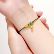 Buddha Stones Handmade 999 Gold Lotus Flower Pod New Beginning Braid String Bracelet Bracelet BS 6