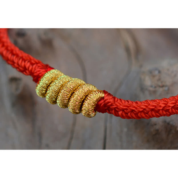 Buddha Stones Handmade Simple Design Chinese Knotting Luck Strength Braid String Bracelet Bracelet BS 9