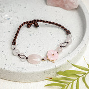 Buddha Stones The Flower of Love Pink Crystal Soothing Anklet Anklet BS 1