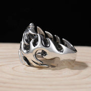 Buddha Stones Dragon Pattern Protection Strength Adjustable Ring Ring BS 11