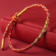 Buddha Stones Handmade Chinese Zodiac Natal Buddha Protection Strength Braided String Bracelet Bracelet BS 3