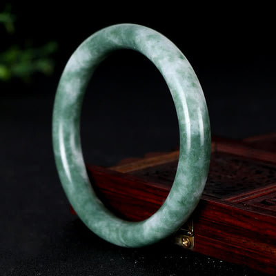 Buddha Stones Natural Jade Luck Abundance Bangle Bracelet (Extra 35% Off | USE CODE: FS35)