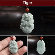 Buddha Stones Natural Jade 12 Chinese Zodiac Sucess Pendant Necklace Necklaces & Pendants BS 8