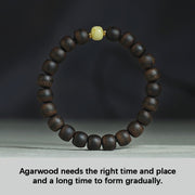 Buddha Stones Rare Brunei Agarwood Amber Balance Peace Calm Bracelet