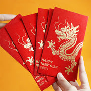 Buddha Stones 6Pcs Chinese Red Envelope Year of the Dragon Lucky Money Envelopes 2024 Chinese New Year Dragon Year Envelope Red Envelope BS 2
