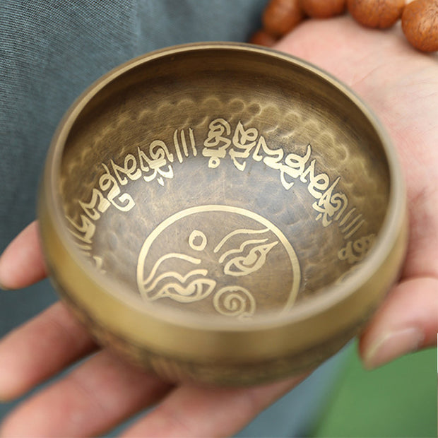 Buddha Stones Tibetan Sound Bowl Handcrafted for Yoga and Meditation Singing Bowl Set