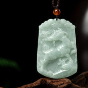 Buddha Stones Natural Jade 12 Chinese Zodiac Abundance Amulet Pendant Necklace Necklaces & Pendants BS Goat