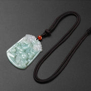 Buddha Stones Natural Jade 12 Chinese Zodiac Abundance Amulet Pendant Necklace Necklaces & Pendants BS 4