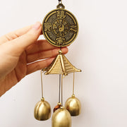 Buddha Stones Blessing Letter Elephant Bagua Auspicious Coin Wall Hanging Chime Bell Handmade Home Decoration Decorations BS Bagua (Bring Balance)