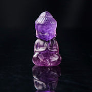 Buddha Stones Various Crystal Amethyst Pink Crystal White Crystal Citrine Buddha Carved Spiritual Healing Necklace Pendant Decoration Necklaces & Pendants BS Amethyst Decoration 1.4*2.6cm