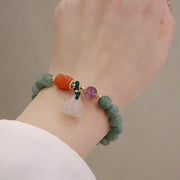 Buddha Stones Cyan Jade Lotus Pumpkin Wish Peace Buckle Amethyst Crystal Healing Bracelet Bracelet BS 1