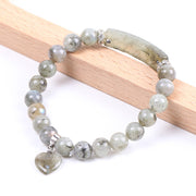 Buddha Stones Natural Quartz Love Heart Healing Beads Bracelet Bracelet BS 21
