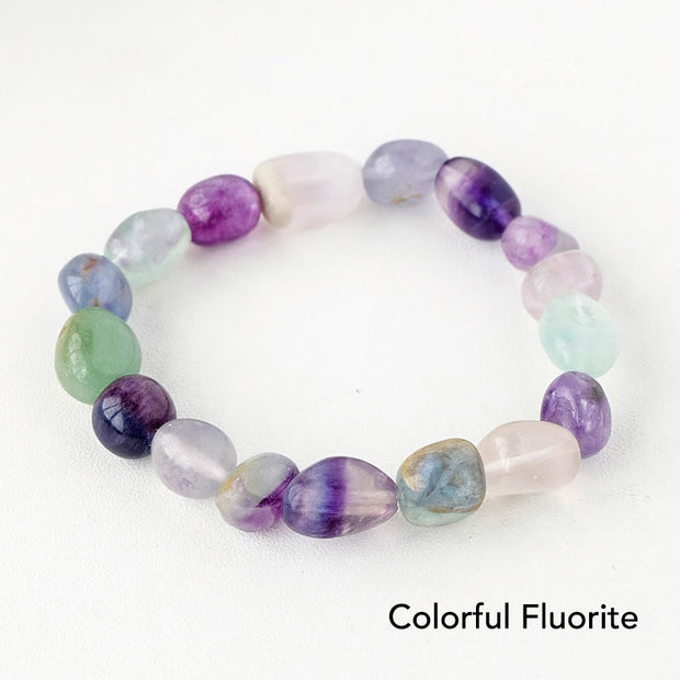 Natural Irregular Shape Crystal Stone Spiritual Awareness Bracelet Bracelet BS Colorful Fluorite