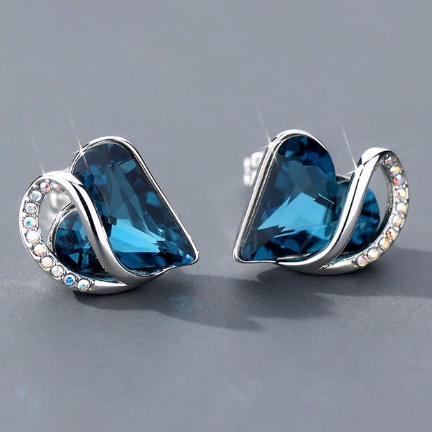 Natural Various Gemstone Birthstone Crystal Love Stud Earrings (Extra 40% Off | USE CODE: FS40) Earrings BS 34