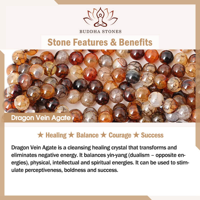 Buddha Stones Tibetan Dragon Vein Agate Healing Bracelet – buddhastoneshop