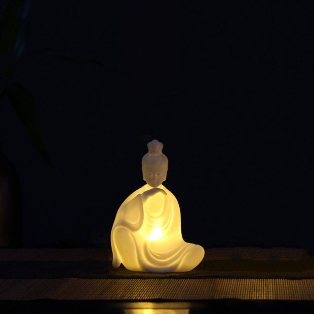 Buddha Avalokitesvara Ksitigarbha Bodhisattva Blessing Ceramic LED Decoration