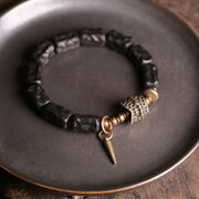 Buddha Stones Ebony Wood Copper Balance Protection Couple Bracelet Bracelet BS 1
