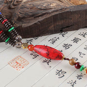 Buddha Stones Wenge Wood Turquoise Stone Protection Calm Necklace Pendant Necklaces & Pendants BS 8