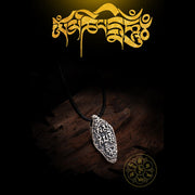 Buddha Stones Tibetan 925 Sterling Silver Om Mani Padme Hum Dorje Vajra Engraved Strength Necklace Pendant Necklaces & Pendants BS 12