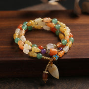 Buddha Stones Golden Silk Jade Gourd Wealth Bracelet Bracelet BS 1