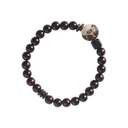 Buddha Stones Small Leaf Red Sandalwood Lotus Bodhi Seed Carved Protection Double Wrap Bracelet Bracelet BS 12