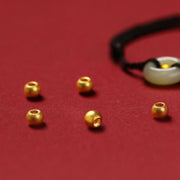 Buddha Stones 999 Gold Bead Round Peace Buckle Hetian Jade Luck Abundance Braided Bracelet Anklet Bracelet BS 10
