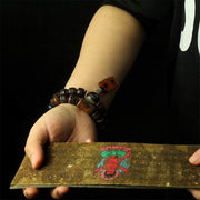 Buddha Stones Tibetan Yak Bone Dzi Bead Turquoise Keep Away Evil Spirits Bracelet Bracelet BS 23